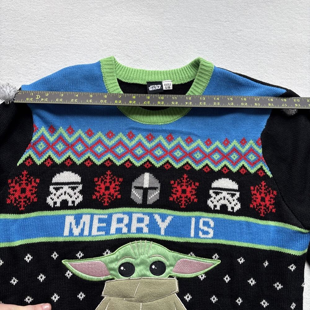Star Wars Licensed Unisex Ugly Christmas Sweater Adult Small Medium Yoda Warm - Picture 12 of 16